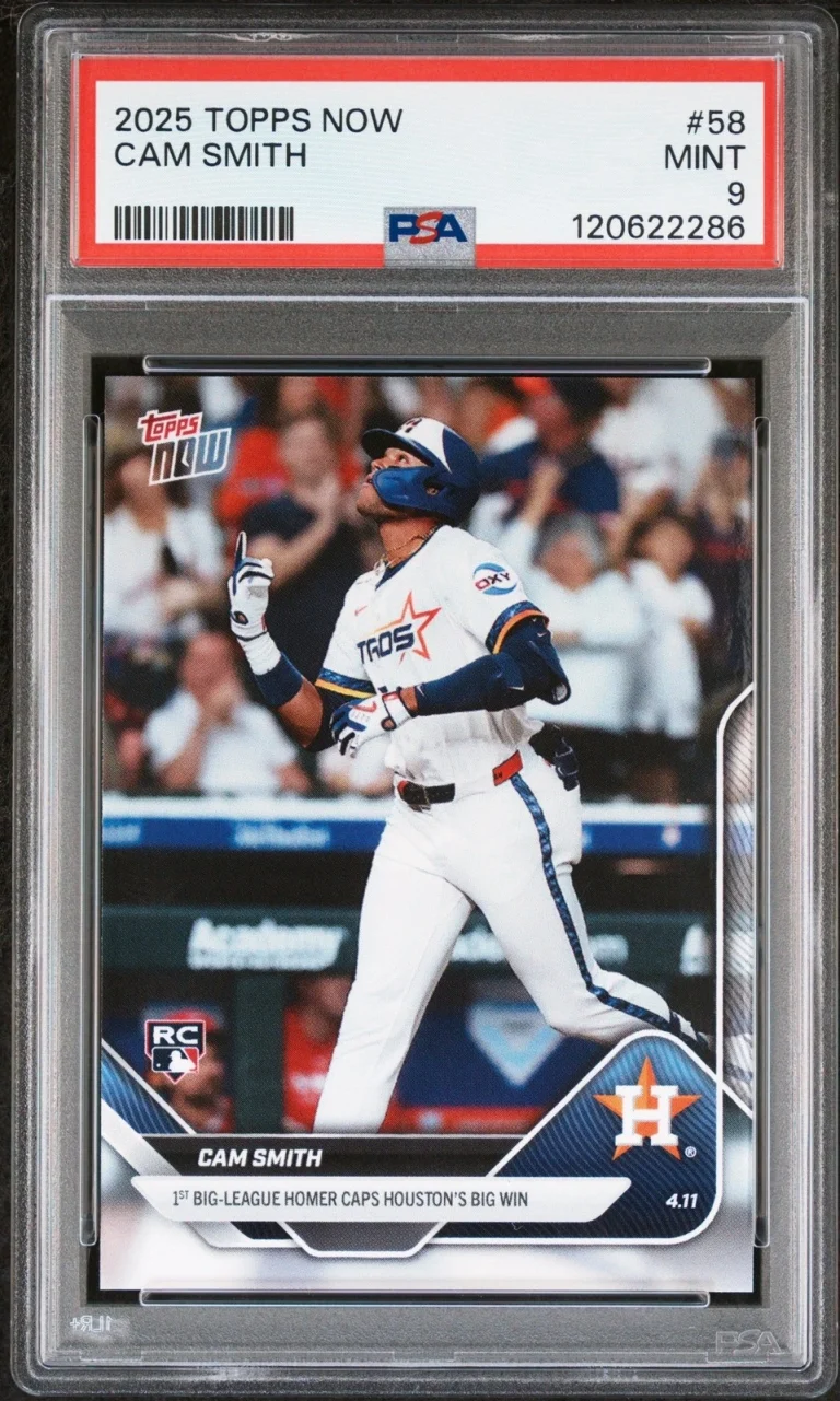 Graded 2025 Topps Now Cam Smith #58 Rookie RC Baseball Card PSA 9 Mint