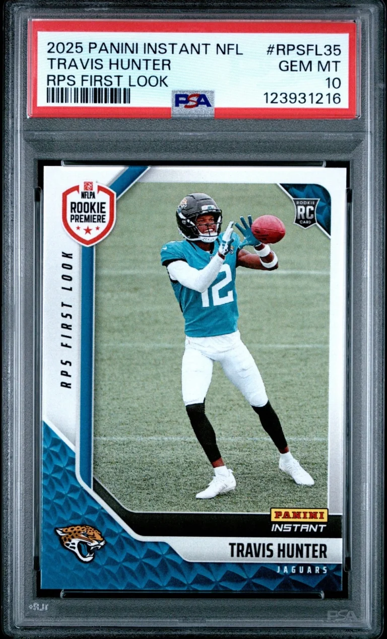 Graded 2025 Panini Travis Hunter #RPSFL35 RPS First Look RC Card PSA 10