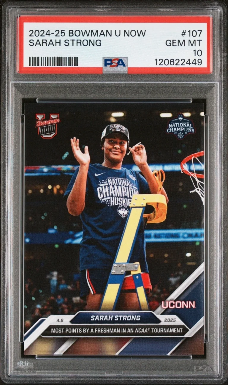 Graded 2024-25 Bowman U Now Sarah Strong #107 Rookie RC Card PSA 10