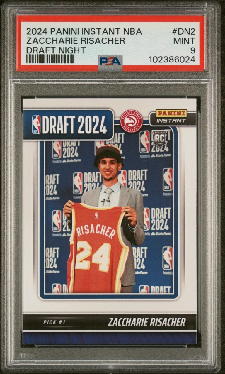 Graded 2024 Panini Instant Zaccharie Risacher #DN2 Draft Card PSA 9