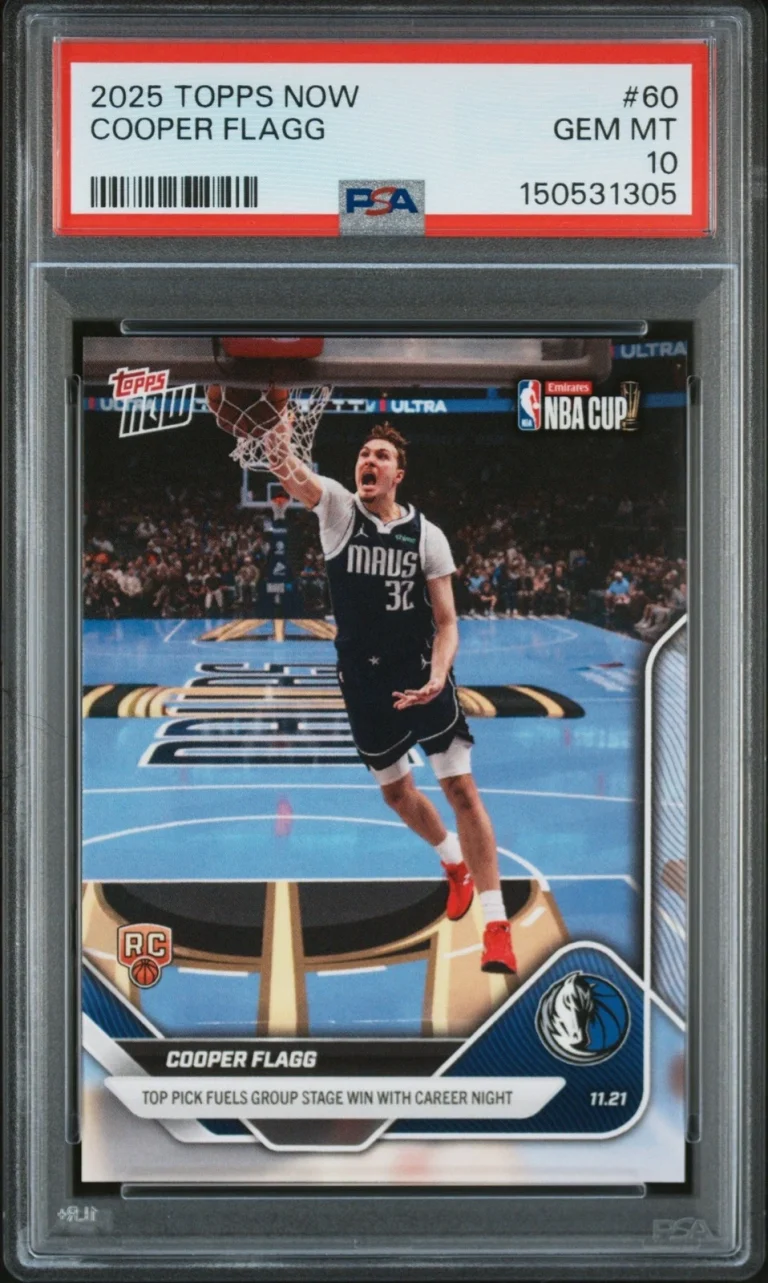 Graded 2025 Topps Now Cooper Flagg #60 Rookie RC Card PSA 10 Gem Mint