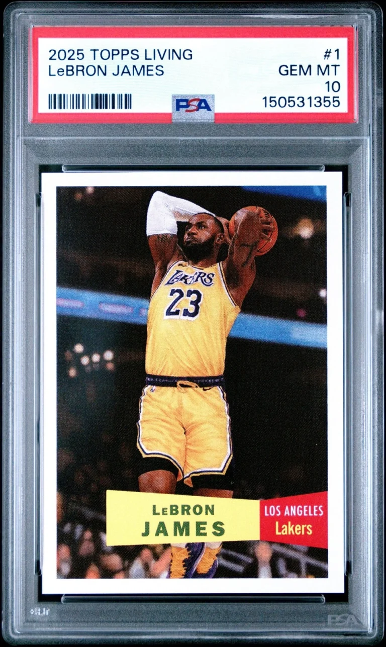 Graded 2025 Topps Living LeBron James #1 Basketball Card PSA 10 Gem Mint