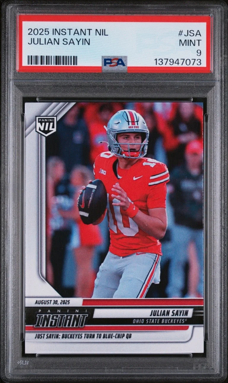 Graded 2025 Panini Instant NIL Julian Sayin #JSA Rookie RC Card PSA 9
