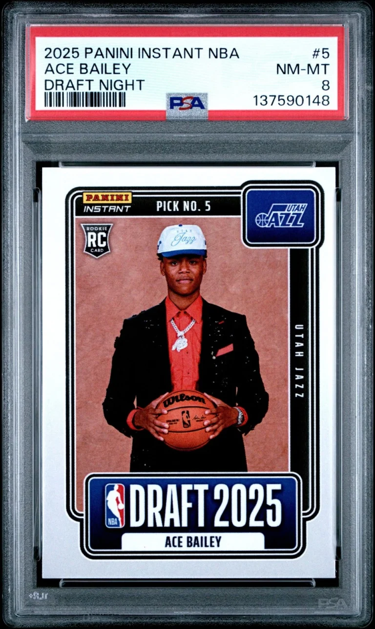 Graded 2025 Panini Instant Ace Bailey #5 Rookie RC Basketball Card PSA 8 NM