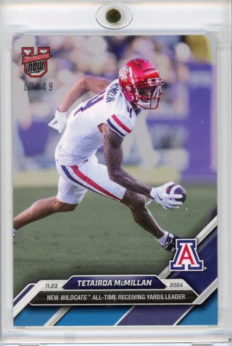 2024 Bowman U Now Tetairoa McMillan #47 Blue /49 Arizona Wildcats Card