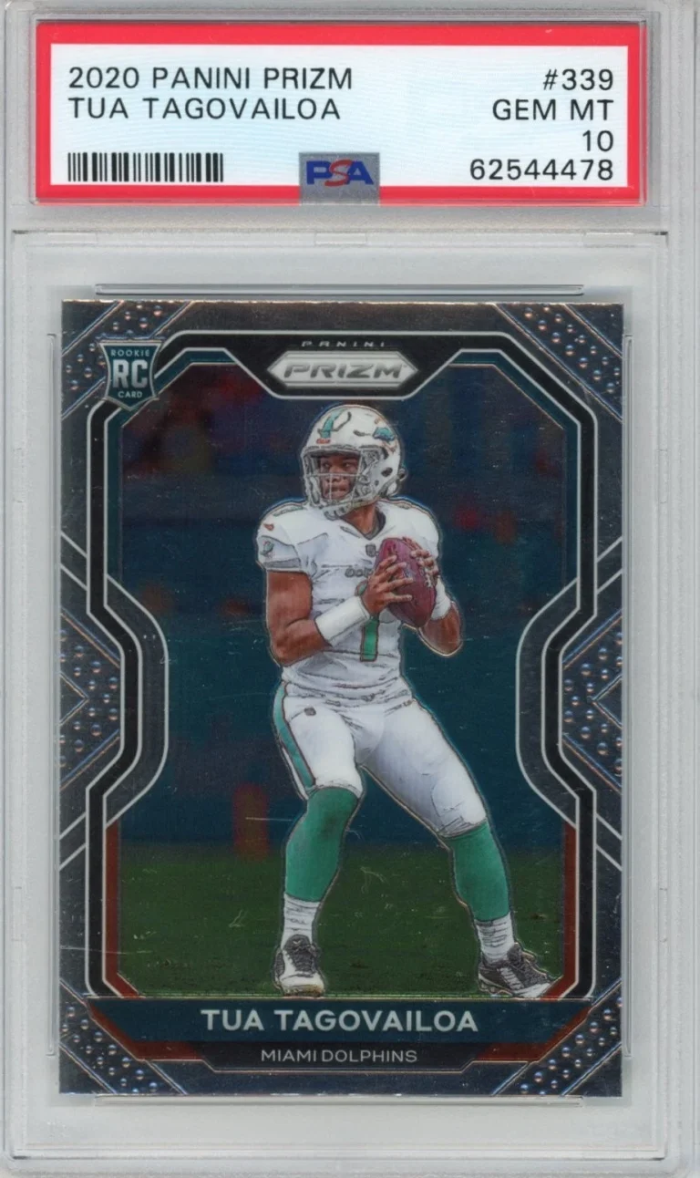 Graded 2020 Panini Prizm Tua Tagovailoa #339 Rookie RC Card PSA 10 Gem Mint