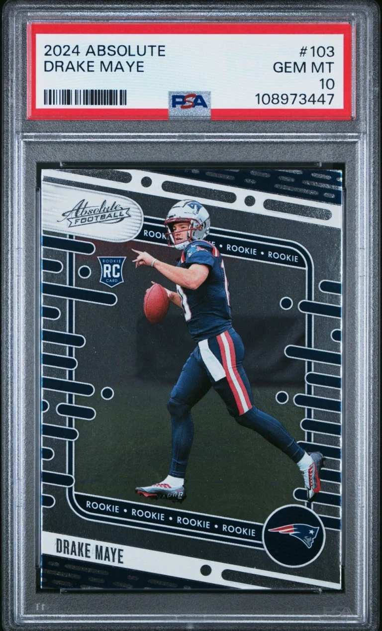 Graded 2024 Panini Absolute Drake Maye #103 Rookie RC Football Card PSA 10