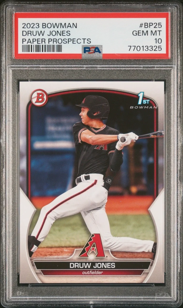 Graded 2023 Bowman Druw Jones #BP25 Paper Prospects Rookie Card PSA 10