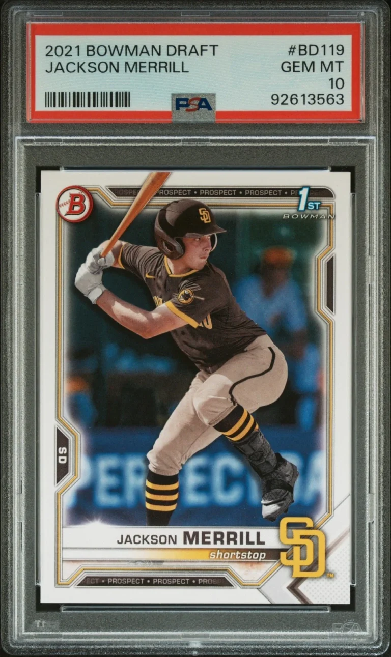 Graded 2021 Topps Bowman Draft Jackson Merrill #BD119 RC Card PSA 10