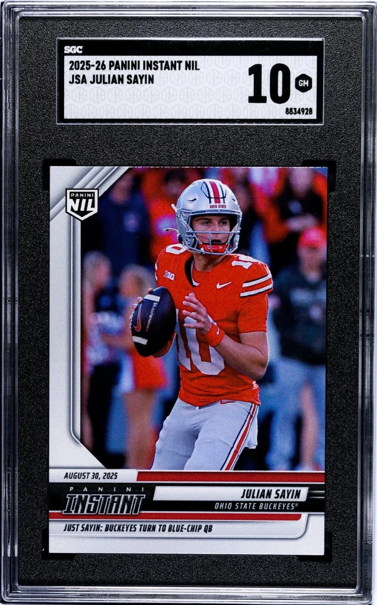 Graded 2025 Panini Instant NIL Julian Sayin #JSA Rookie Card SGC 10