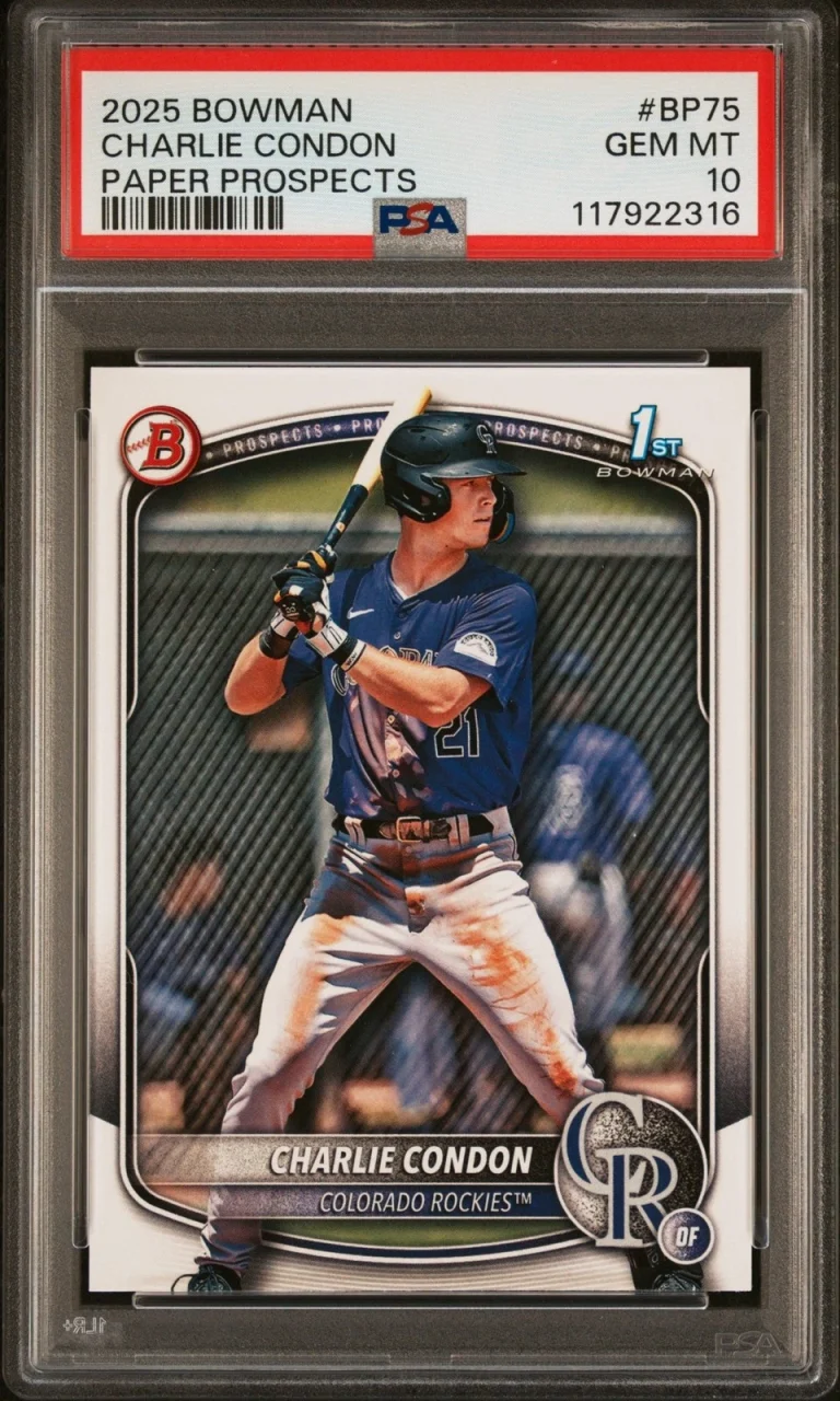 Graded 2025 Topps Bowman Charlie Condon #BP75 Paper Rookie Card PSA 10
