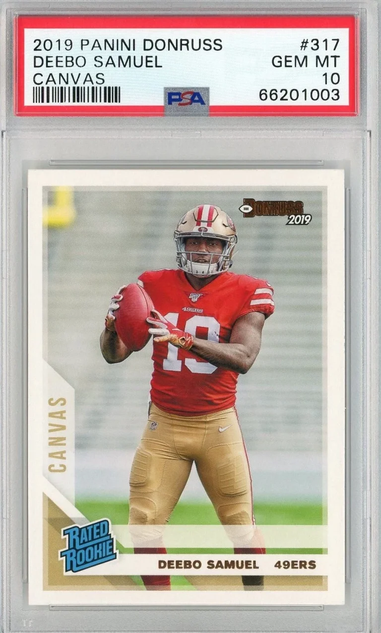 Graded 2019 Panini Donruss Deebo Samuel #317 Canvas Rookie Card PSA 10