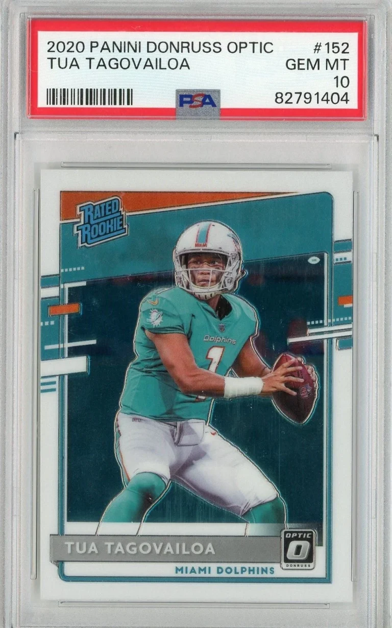 Graded 2020 Panini Donruss Optic Tua Tagovailoa #152 Rookie Card PSA 10