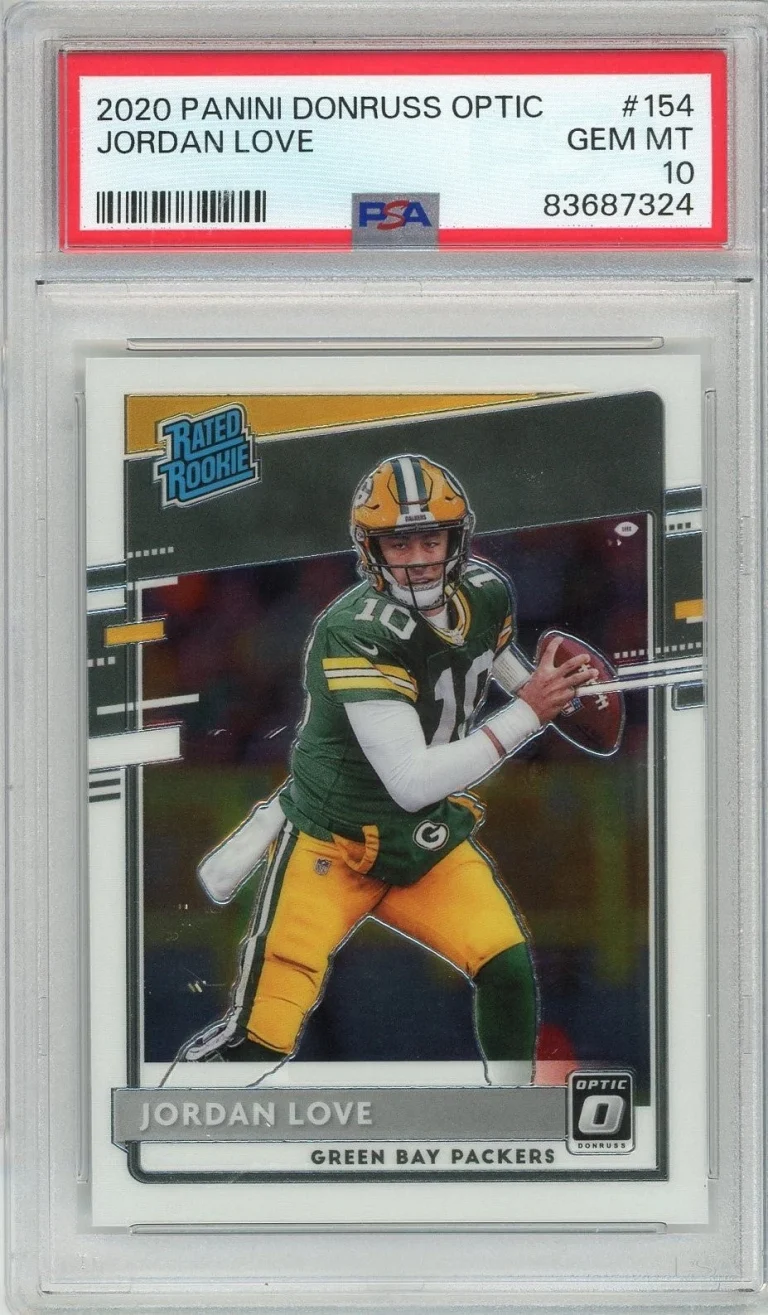 Graded 2020 Panini Donruss Optic Jordan Love #154 Rookie RC Card PSA 10