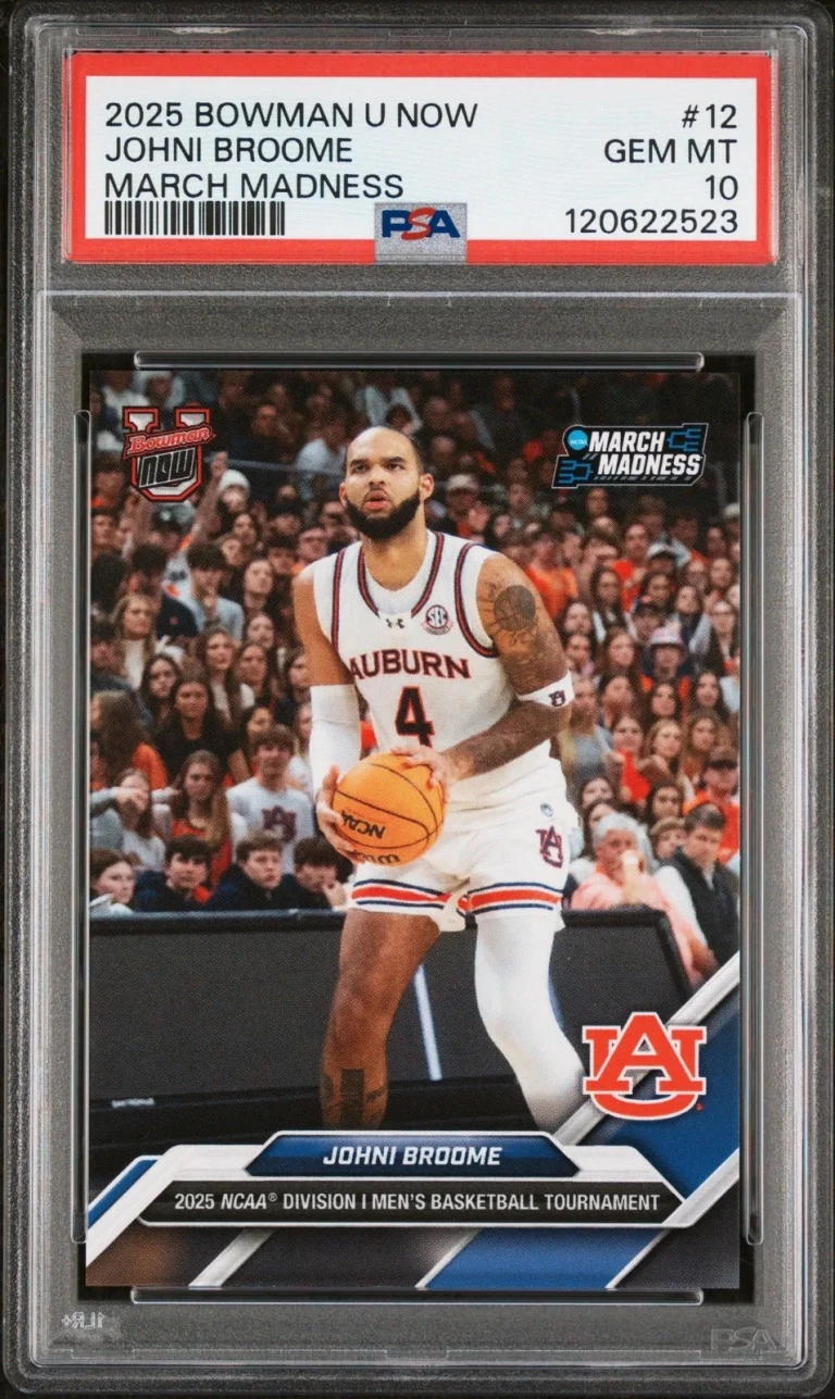 Graded 2025 Bowman U Now Johni Broome #12 March Madness Card PSA 10