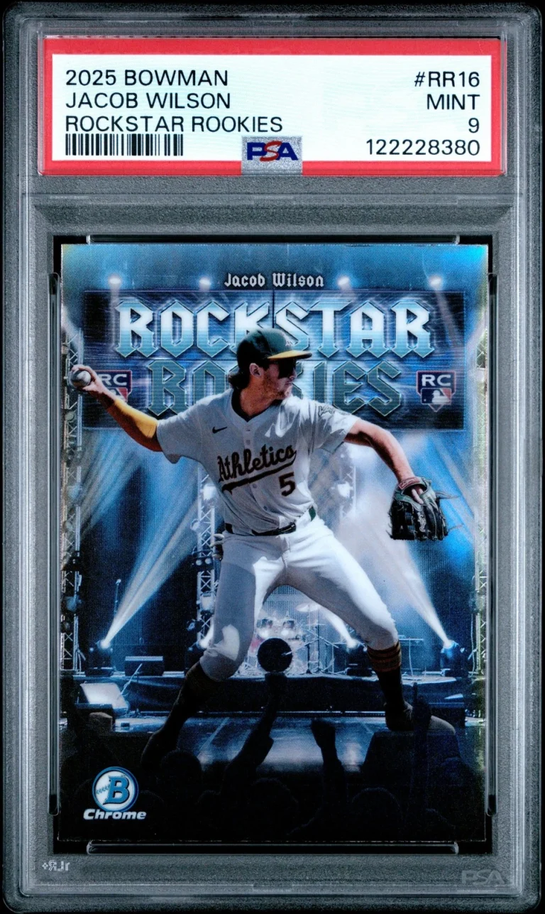 Graded 2025 Topps Bowman Jacob Wilson #RR16 Rockstar Rookies Card PSA 9