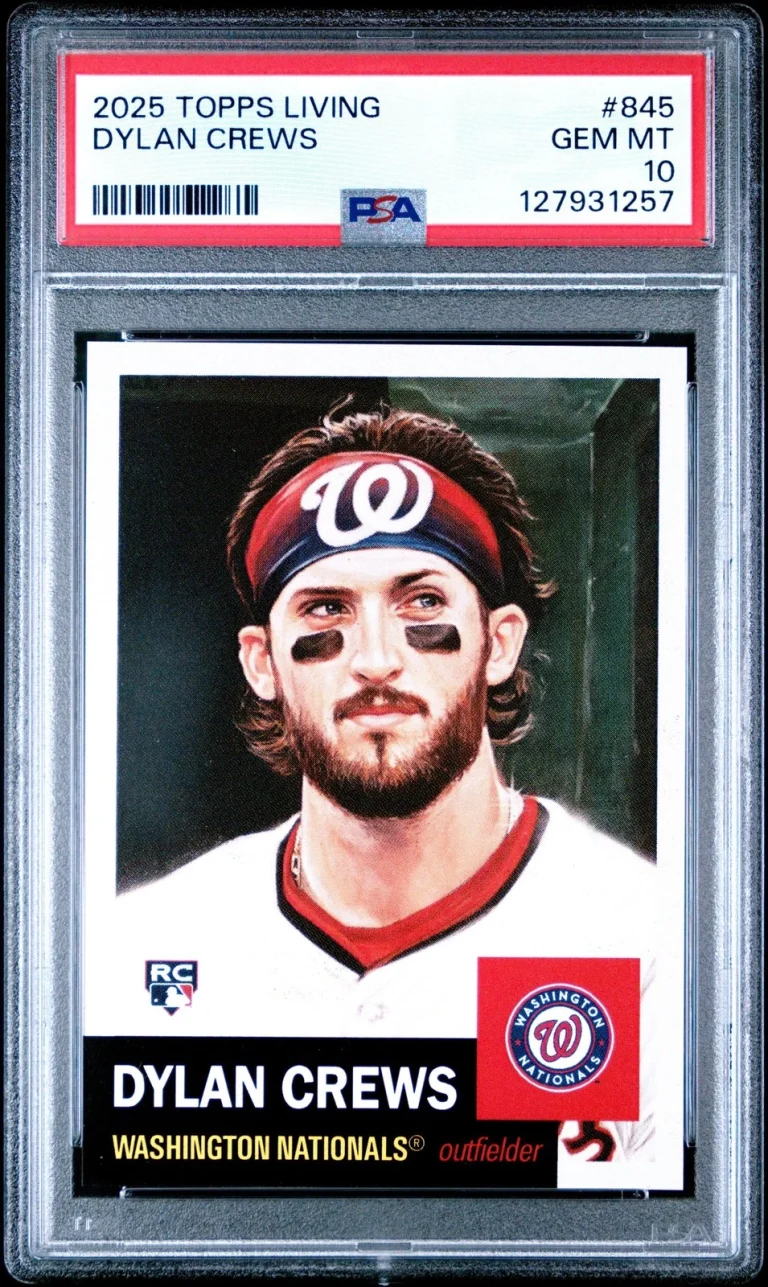 Graded 2025 Topps Living Dylan Crews #845 Rookie RC Card PSA 10 Mint