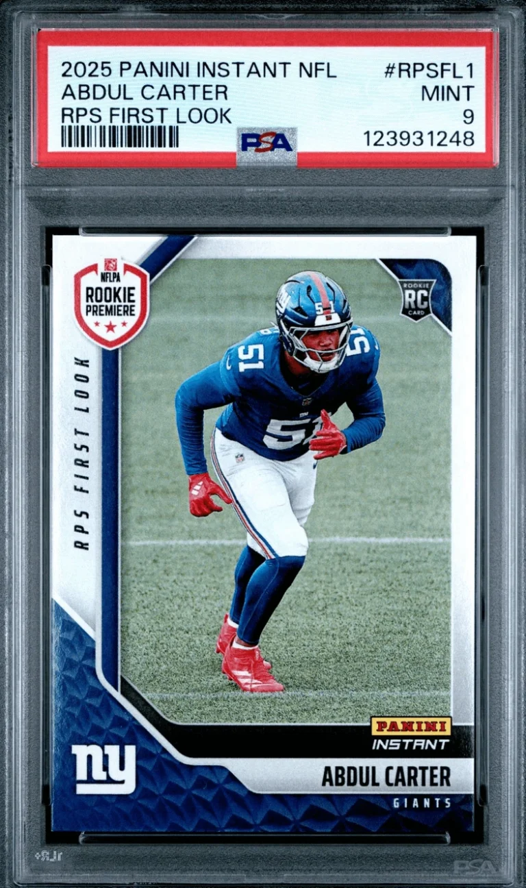 Graded 2025 Panini Abdul Carter #RPSFL1 RPS First Look RC Card PSA 9