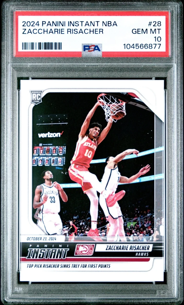 Graded 2024 Panini Instant NBA Zaccharie Risacher #28 RC Card PSA 10