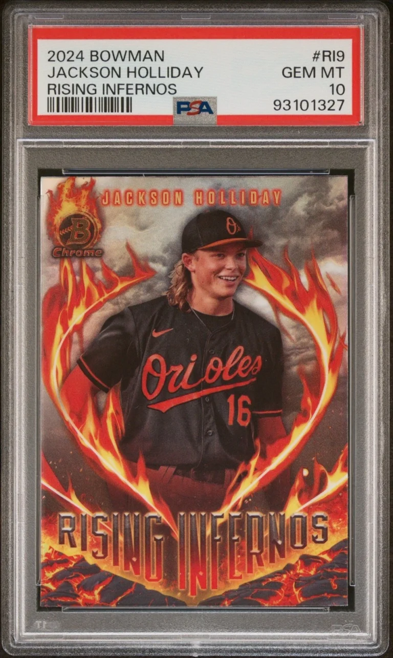 Graded 2024 Bowman Jackson Holliday #RI9 Rising Infernos Card PSA 10