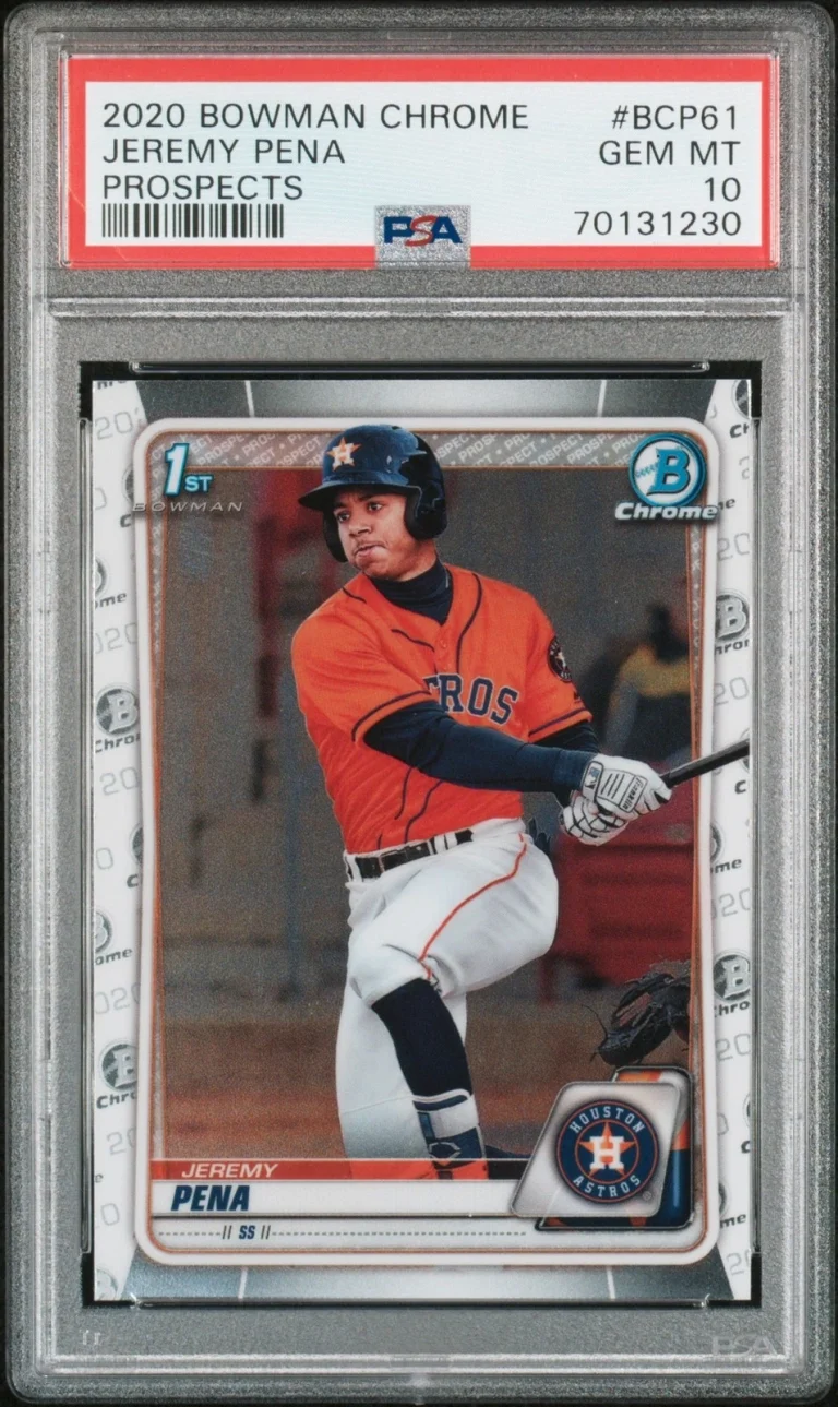 Graded 2020 Bowman Chrome Jeremy Pena #BCP61 Prospects RC Card PSA 10