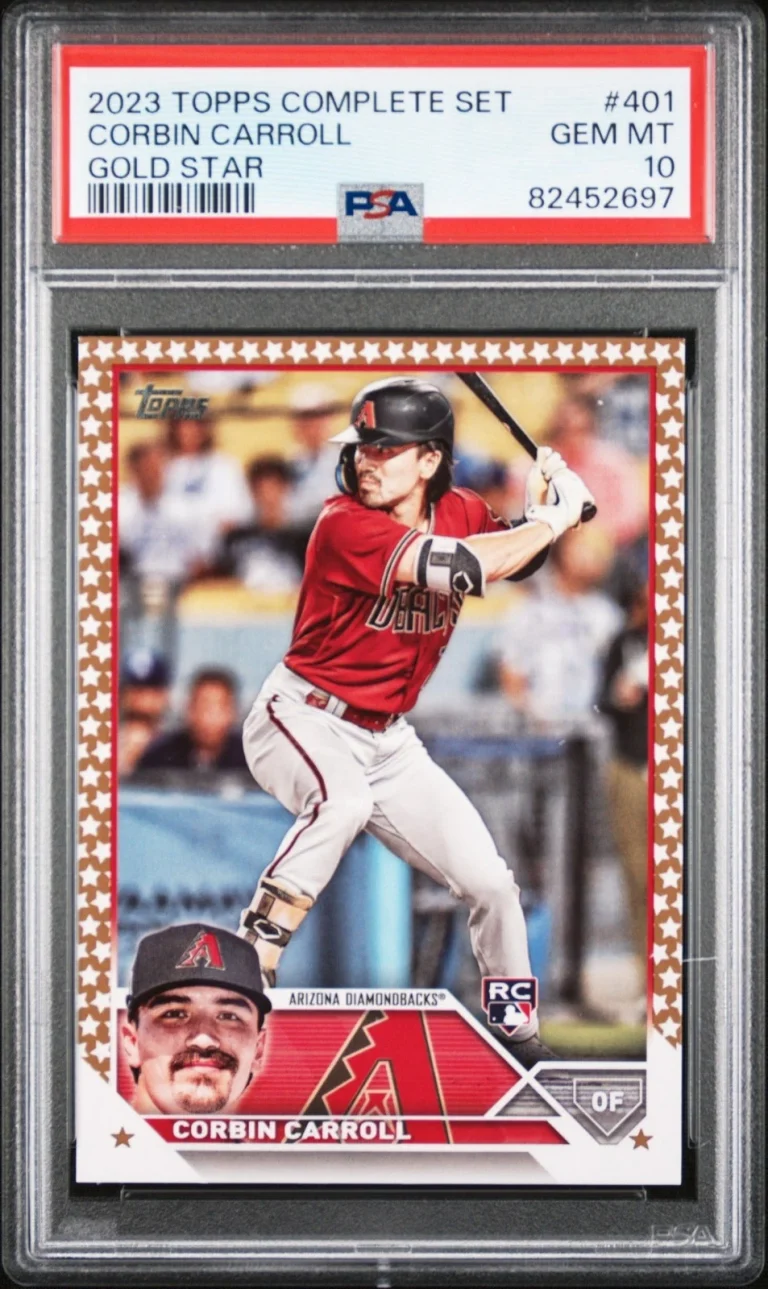 Graded 2023 Topps Corbin Carroll #401 Gold Star Rookie RC Card PSA 10