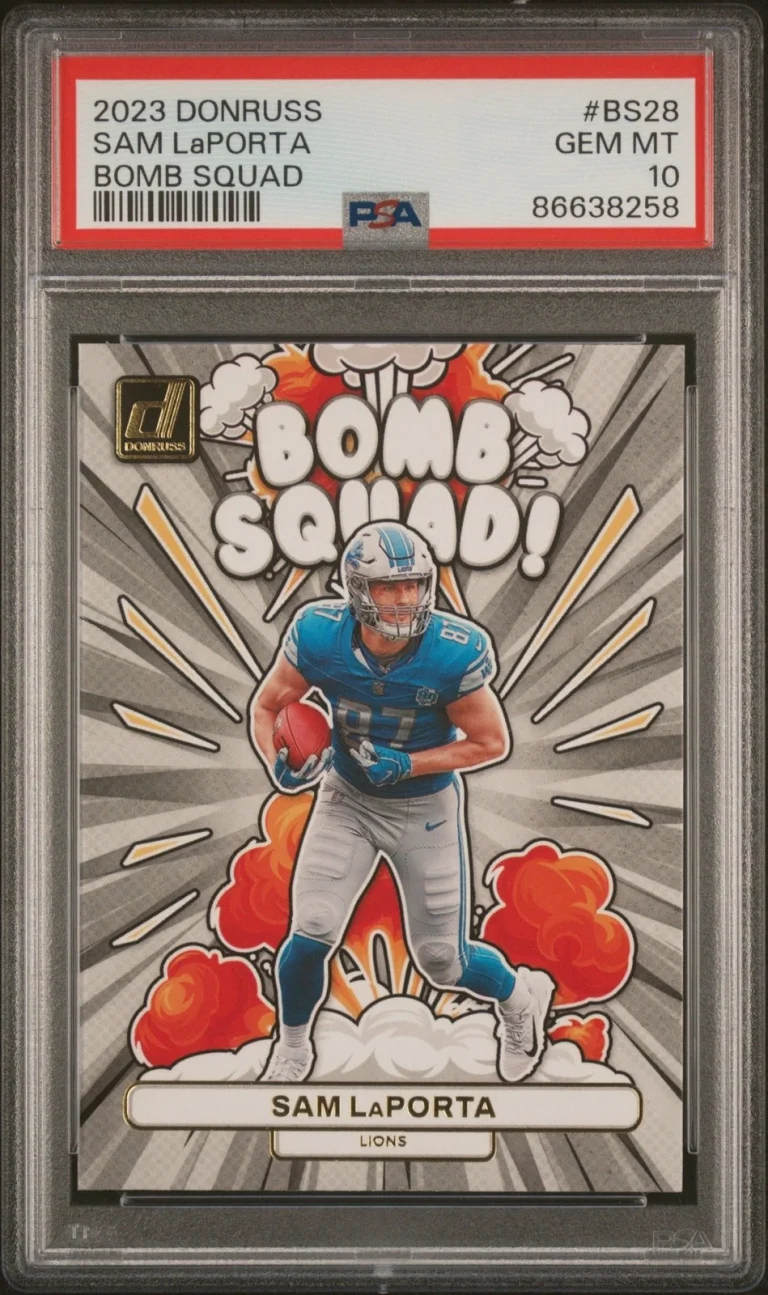 Graded 2023 Donruss Sam LaPorta #BS28 Bomb Squad Rookie RC Card PSA 10