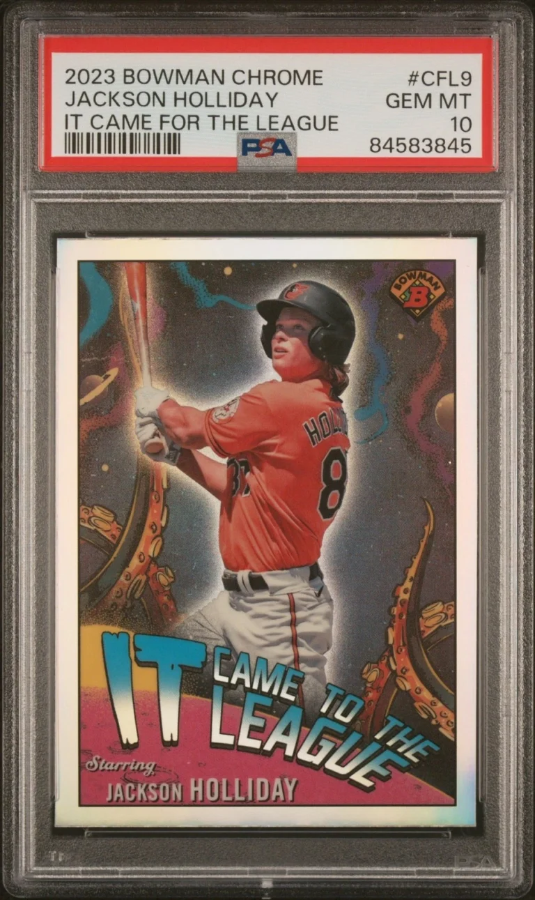 Graded 2023 Bwm Chrome Jackson Holliday CFL9 Came For League RC Card PSA 10