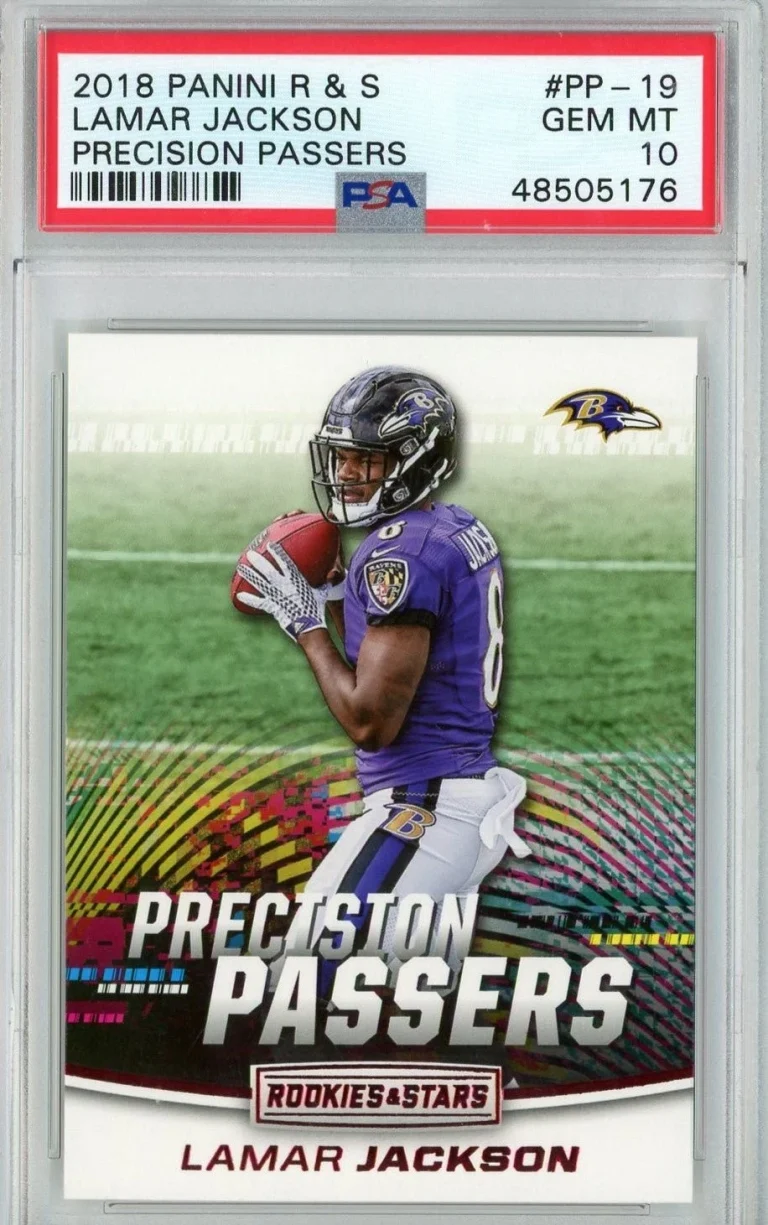 Graded 2018 Panini R&S Lamar Jackson #PP19 Precision Passer Card PSA 10