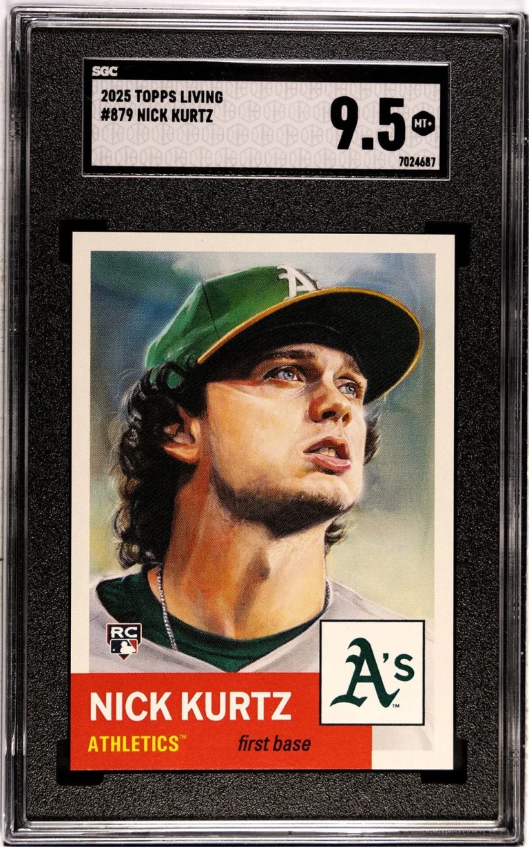 Graded 2025 Topps Living Nick Kurtz #879 Rookie RC Card SGC 9.5 Mint+