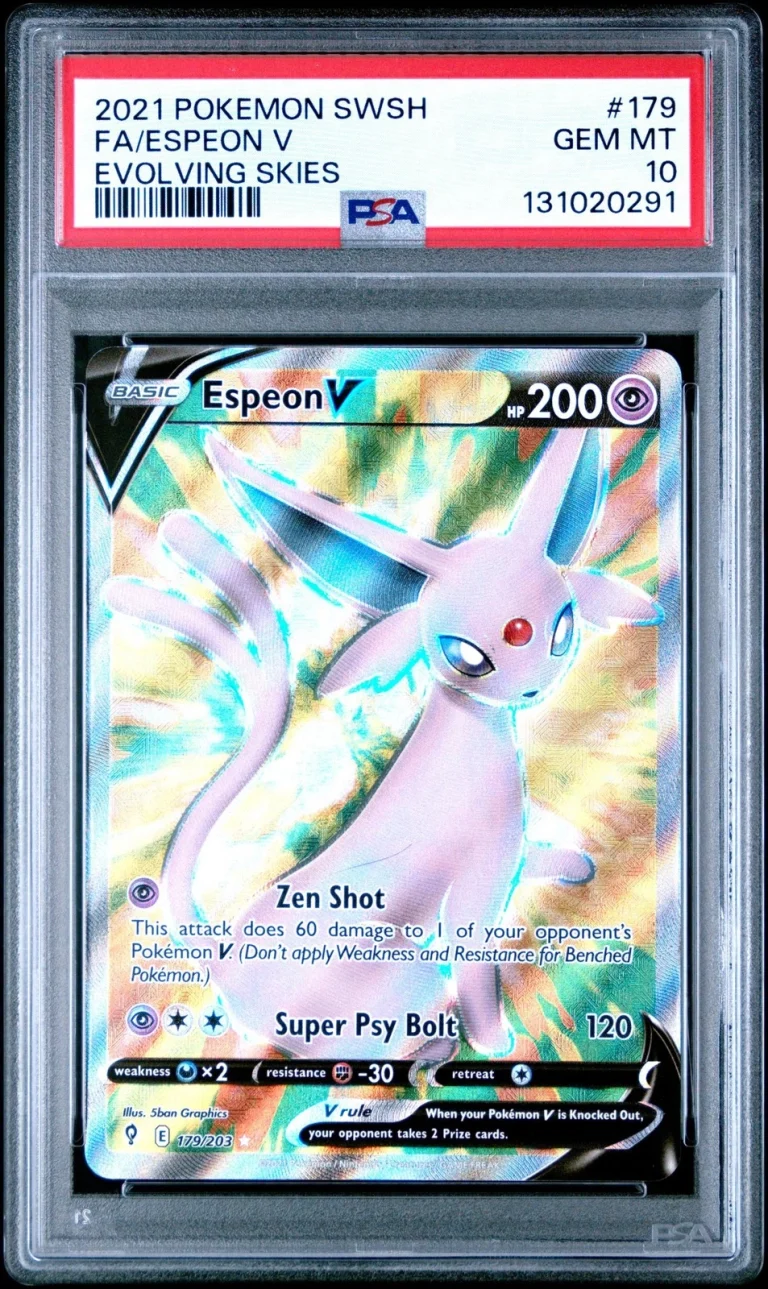 Graded 2021 Pokemon JP SWSH Espeon #179 V FA Evolving Skies Card PSA 10