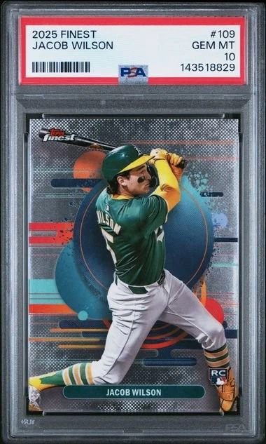 Graded 2025 Topps Finest Jacob Wilson #109 Rookie RC Card PSA 10 Mint