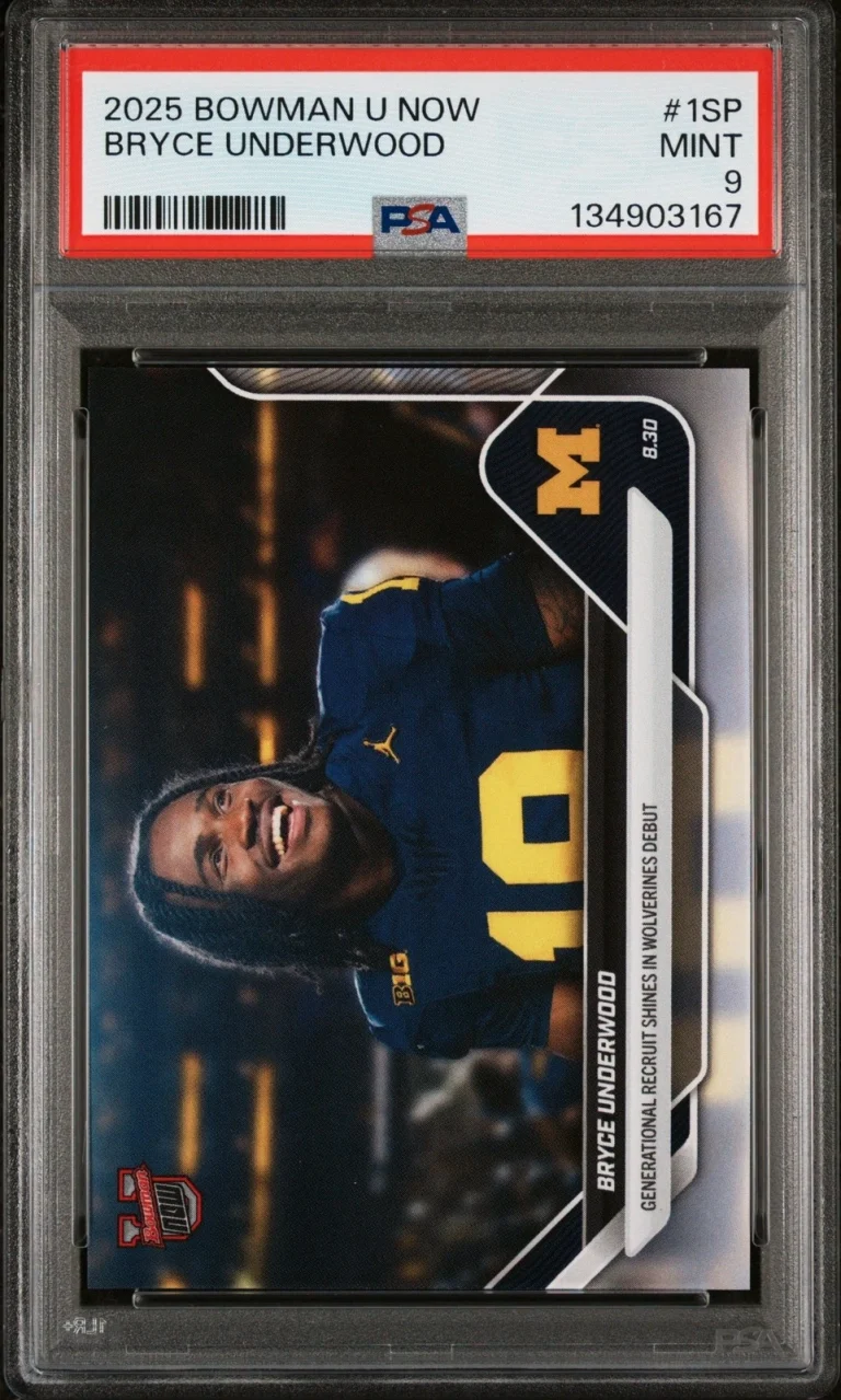 Graded 2025 Bowman U Now Bryce Underwood #1SP Rookie RC Football Card PSA 9