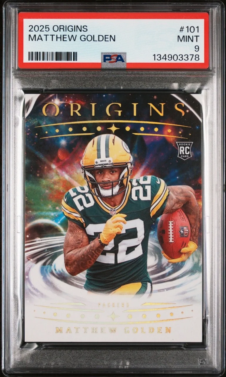 Graded 2025 Panini Origins Matthew Golden #101 Rookie RC Card PSA 9