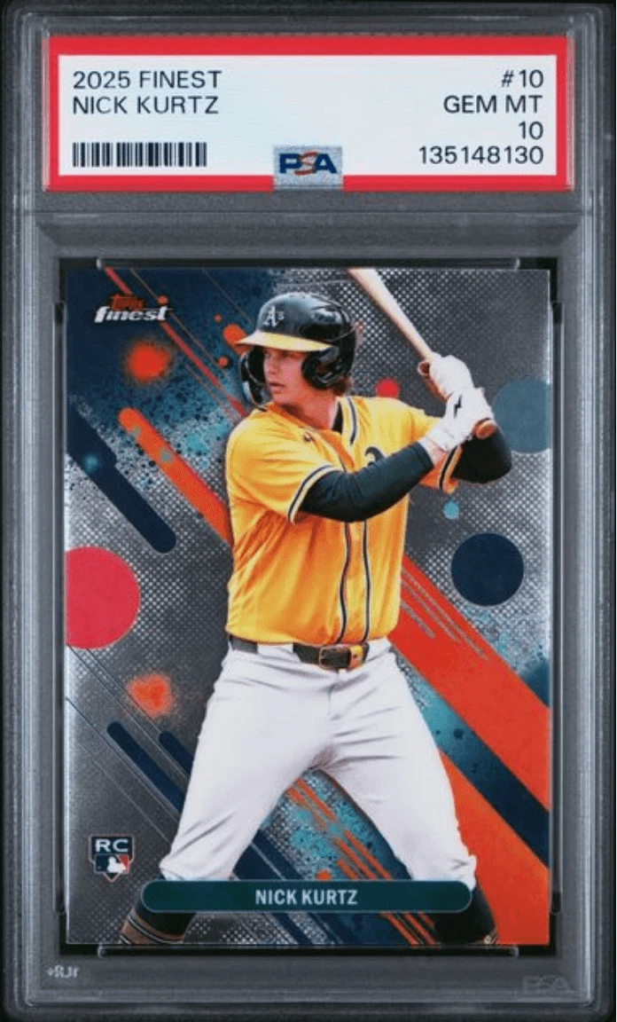 Graded 2025 Topps Finest Nick Kurtz #10 Rookie RC Card PSA 10 Gem Mint