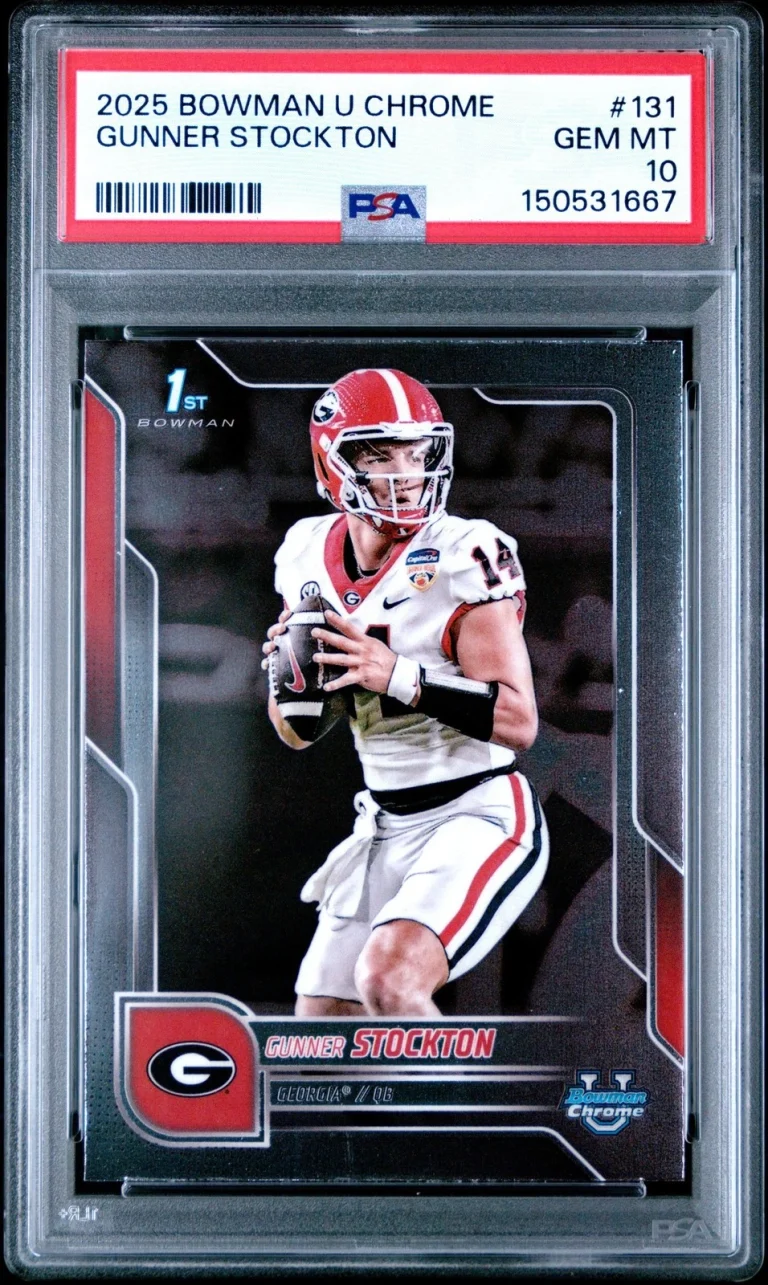 Graded 2025 Topps Bowman U Chrome Gunner Stockton #131 Rookie Card PSA 10