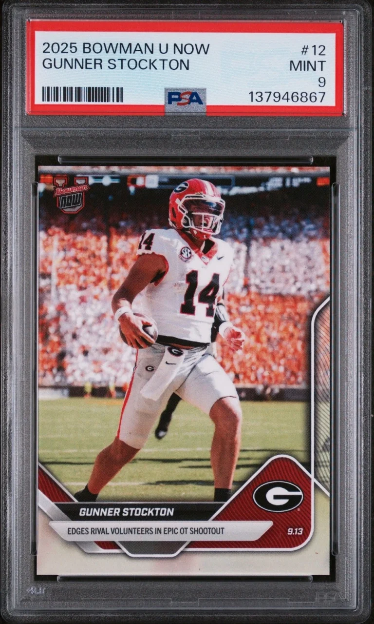 Graded 2025 Topps Bowman U Now Gunner Stockton #12 Rookie RC Card PSA 9