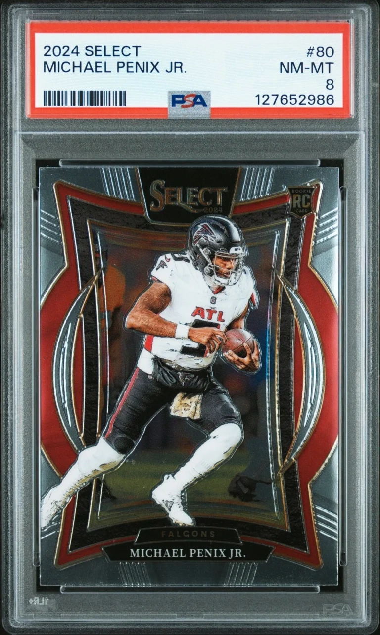 Graded 2024 Panini Select Michael Penix Jr. #80 Rookie RC Card PSA 8