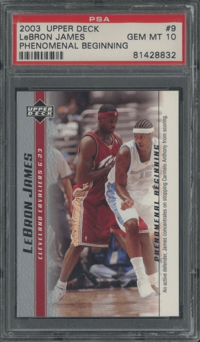 Graded 2003-04 UD LeBron James #9 Phenomenal Beginning Rookie Card PSA 10