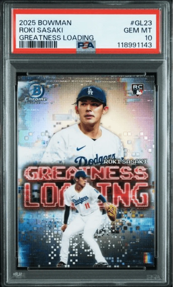 Graded 2025 Topps Bowman Roki Sasaki #GL23 Greatness Loading RC Card PSA 10