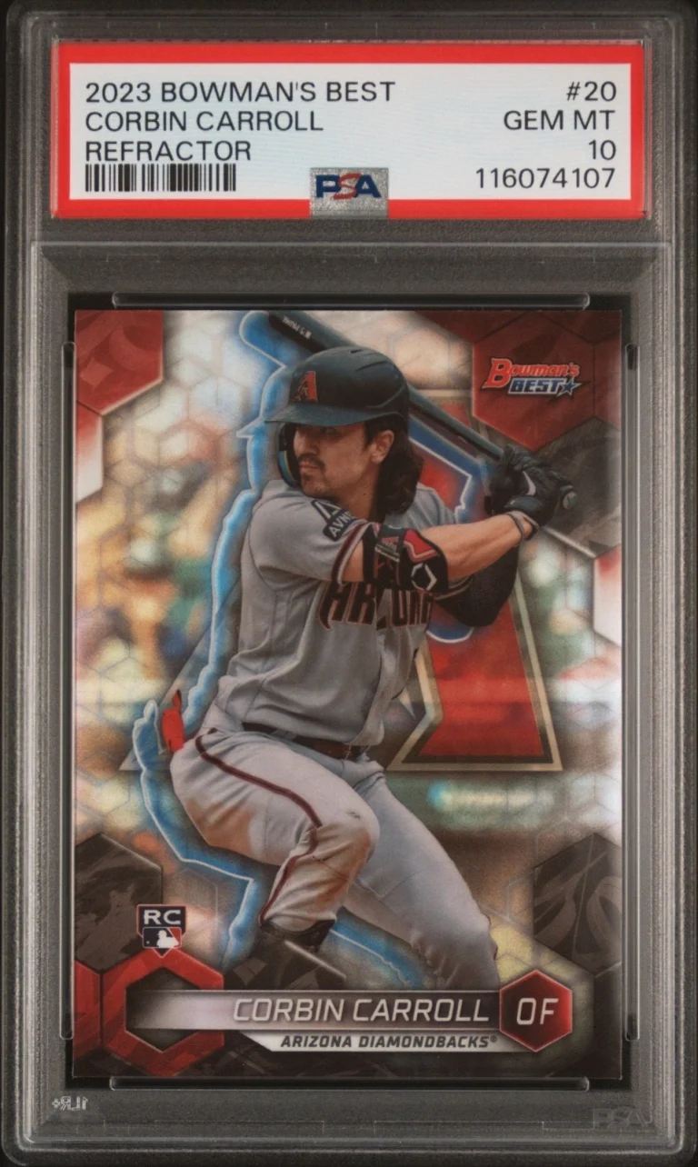 Graded 2023 Bowmans Best Corbin Carroll #20 Refractor RC Card PSA 10