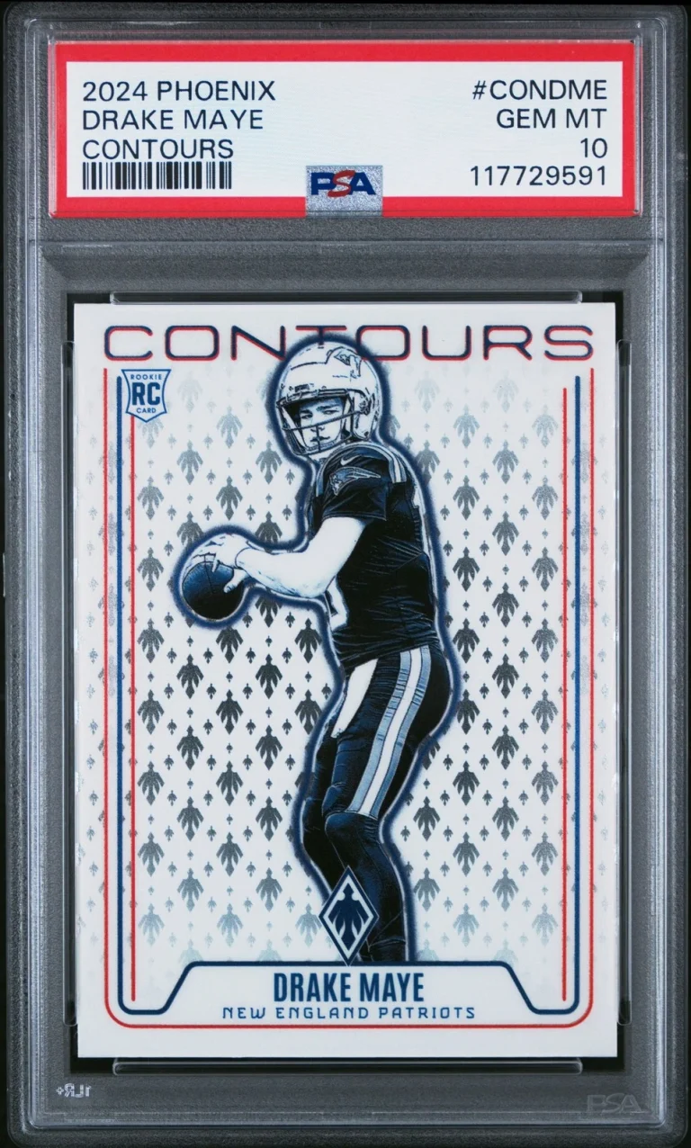 Graded 2024 Panini Phoenix Drake Maye #CONDME Contours RC Card PSA 10