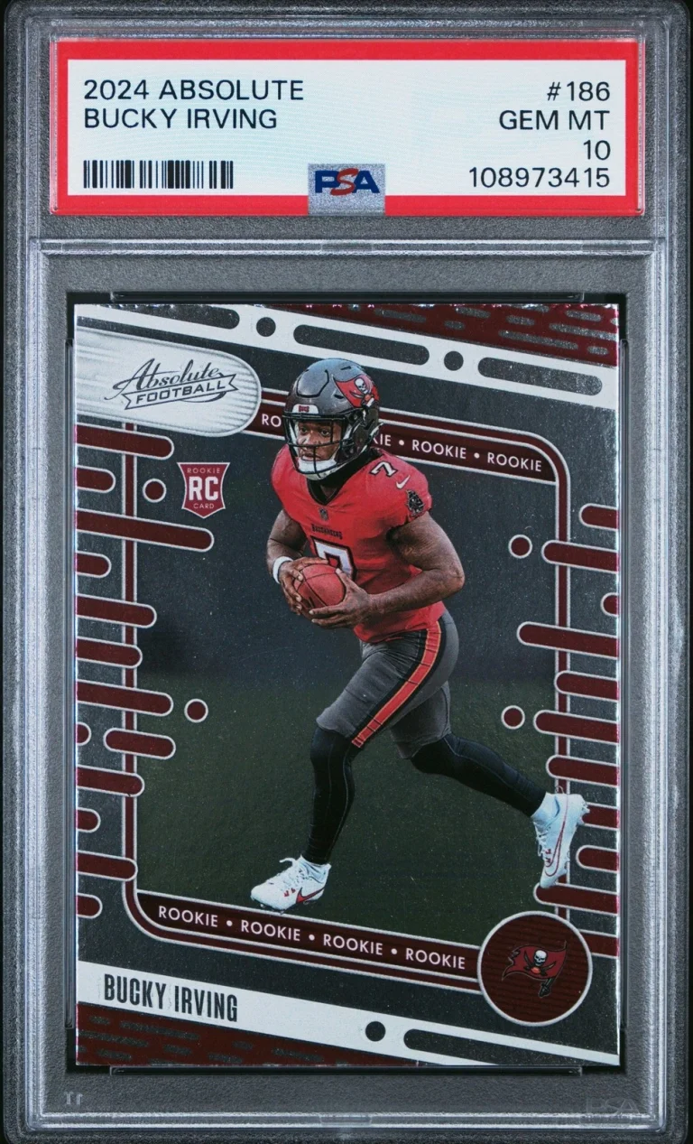 Graded 2024 Panini Absolute Bucky Irving #186 Rookie RC Card PSA 10