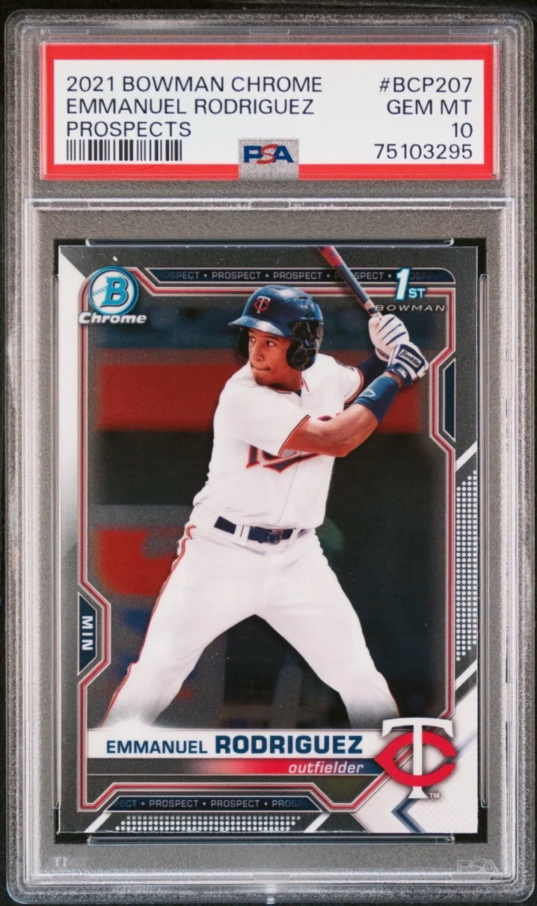 Graded 2021 Bowman Chrome Emmanuel Rodriguez #BCP207 RC Card PSA 10