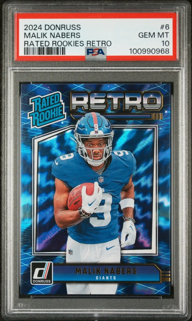 Graded 2024 Donruss Malik Nabers #6 Rated Rookies Retro Card PSA 10