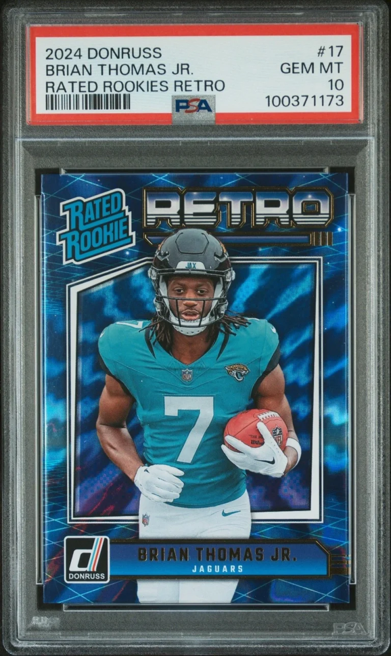 Graded 2024 Donruss Brian Thomas Jr #17 Rated Rookies Retro Card PSA 10