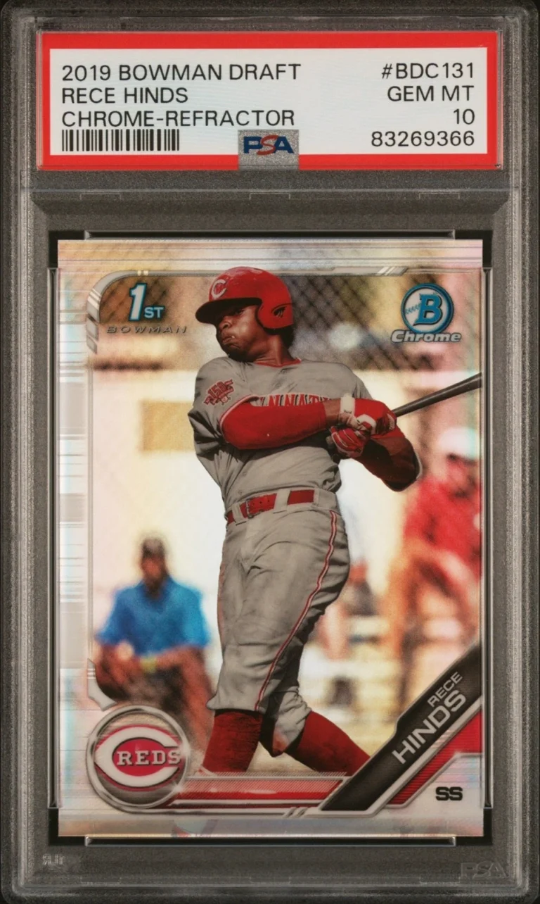 Graded 2019 Bowman Draft Rece Hinds #BDC131 Chrome REF RC Card PSA 10