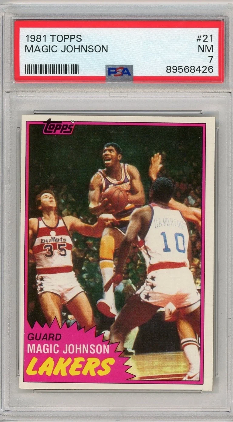 Graded 1981 Topps Magic Johnson #21 2nd Year Card PSA 7 Near Mint