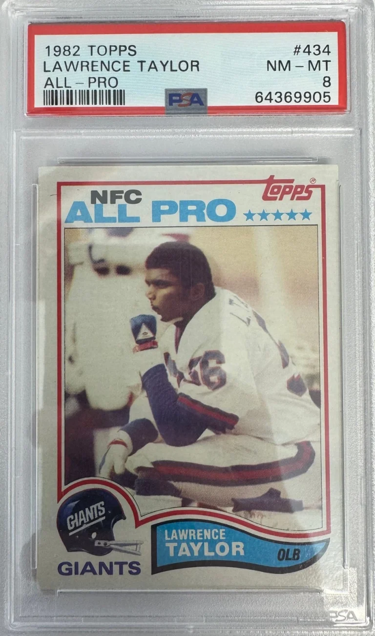 Graded 1982 Topps Lawrence Taylor #434 Rookie RC Card PSA 8 Near Mint