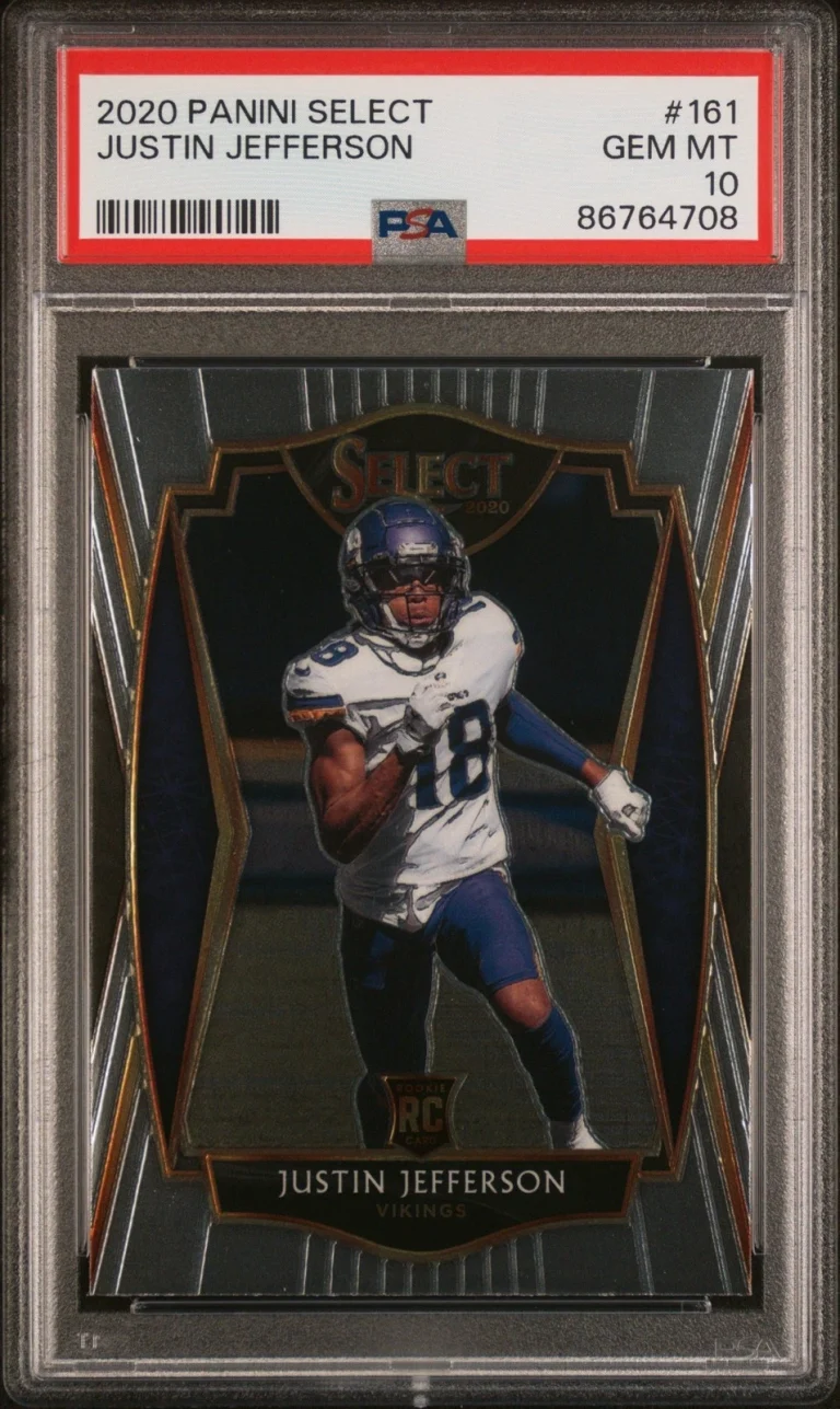 Graded 2020 Panini Select Justin Jefferson #161 Rookie RC Card PSA 10